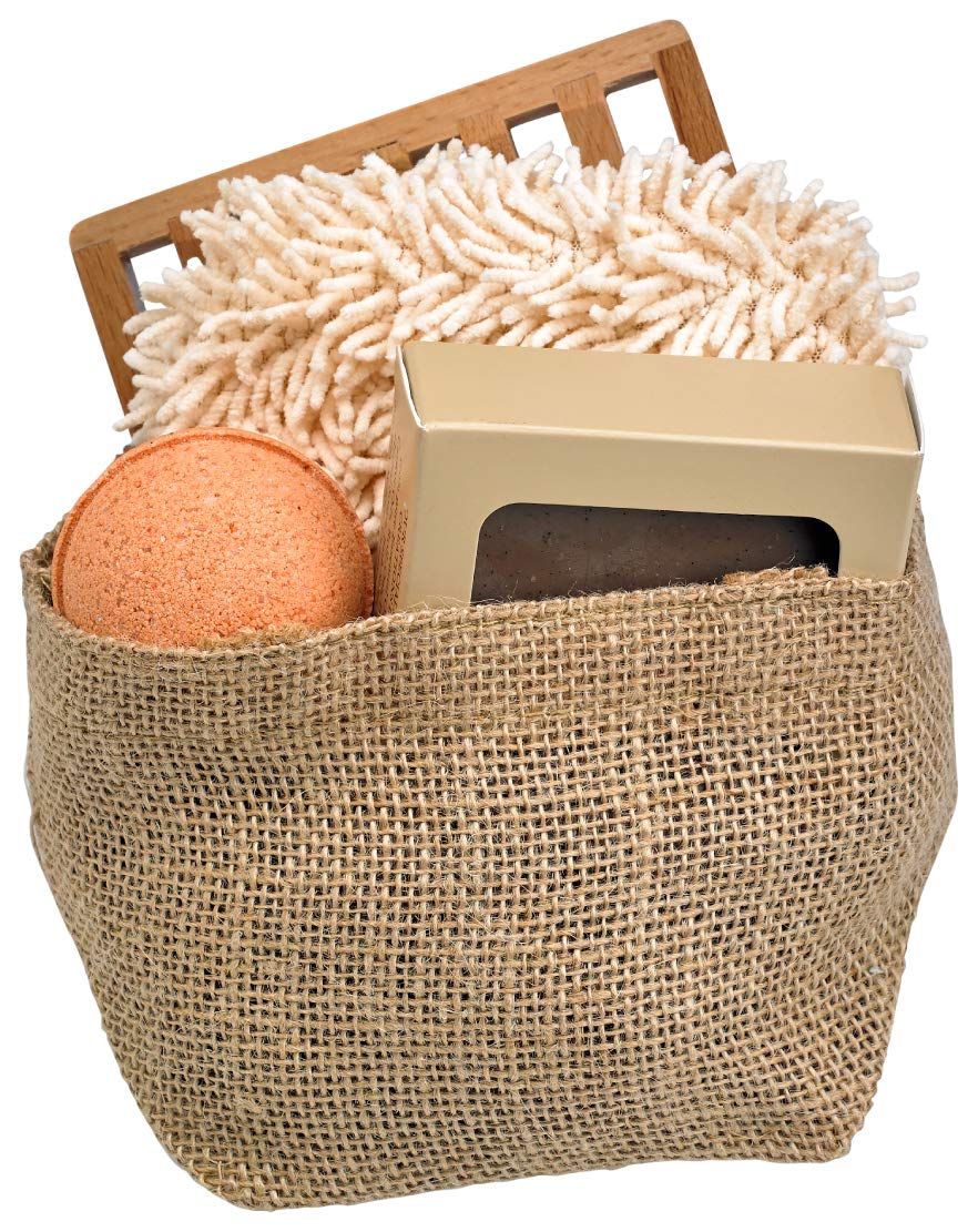 Fabulous Frannie All Natural Orange Creamsicle Gift Basket includes 4oz Soap, 2.75 Bath Bomb, Soap Dish, and Soap Sponge