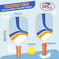 Vista 5 de Juego de 4 palas de pickleball de madera prémium con 4 bolas de pickleball para interiores y exteriores y 1 bolsa de transporte, raquetas