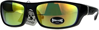 Choppers Sunglasses Mens Wrap Around Biker Fashion Shades UV 400 Black