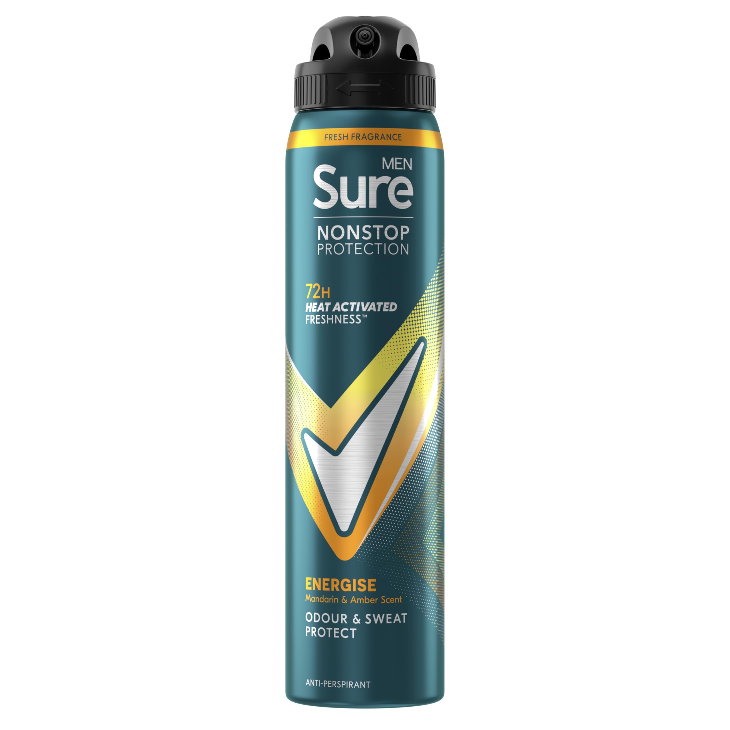 Sure Men Energise Deodorant Spray with 72H Nonstop Protection 250ml, 6 Pack