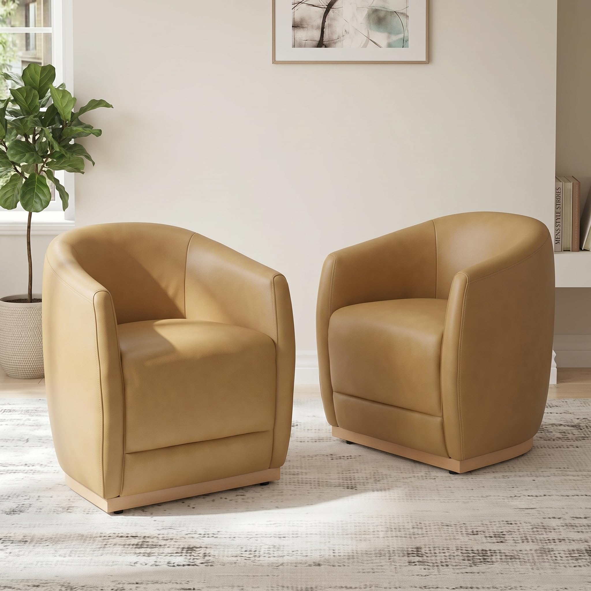 Amazon.com - CHITA Upholstered Dining Chairs with Casters Set of 2