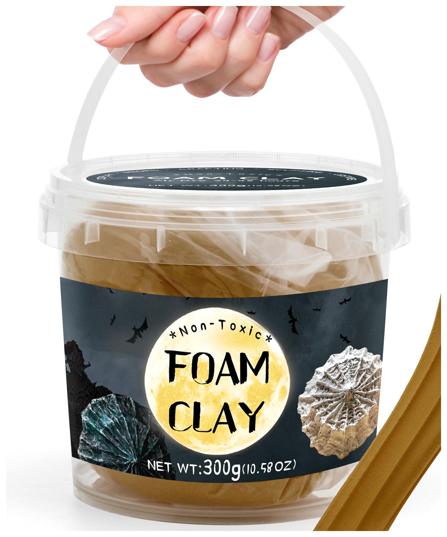 IPETRK Dirt Moldable Cosplay Foam Clay (300 Gram) Air Dry Clay - High Density and Perfect for Intricate Designs | Figures | Masks | Craft Projects | Great for Cutting with Tools, Sanding or Shaping