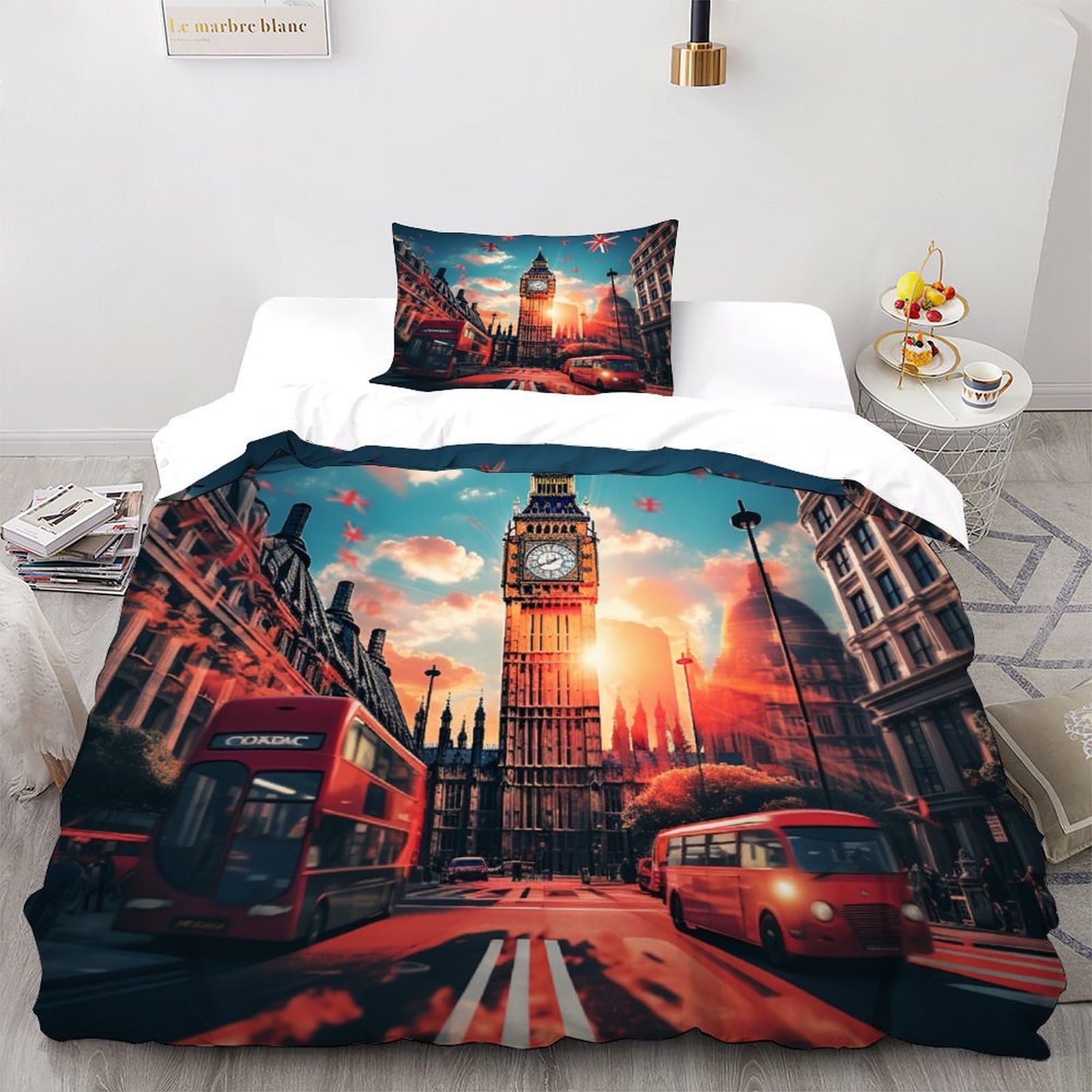 Parure de lit animaux dessin animé pour chambre adulte cosy