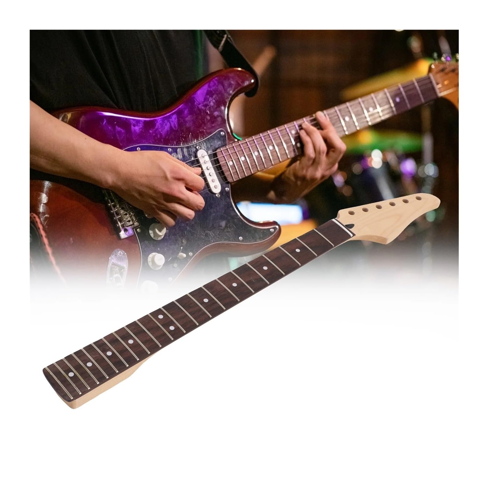 Manico Della Chitarra In Acero E Tastiera In Palissandro | Parte di ricambio elettrica a ventidue tasti