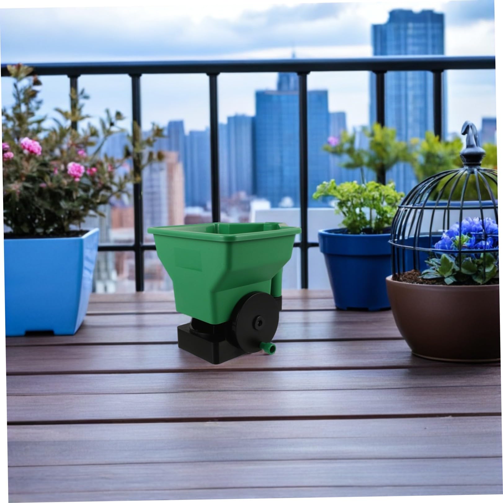 YARNOW Seminatrice Manuale Portatile per Giardinaggio, Spandiconcime Piccolo in Plastica Resistente Regolazione Larghezza e Densità, Strumento per Piantare Piantine e Cura Prato