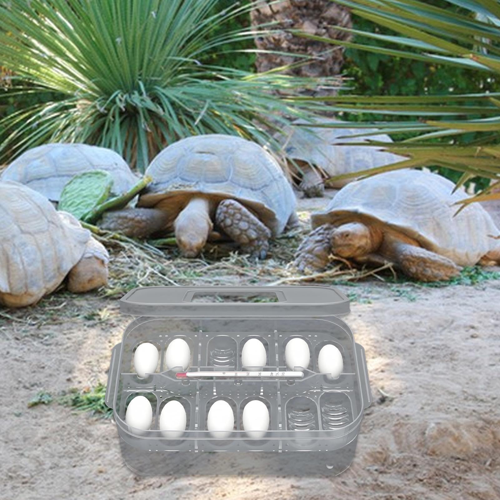 Boîte d'incubation de reptiles – Plusieurs emplacements, plateau d'incubation transparent, récipient pour œufs d'amphibiens | Gecko lézard serpent Lions crinière tortue habitats de reproduction Terrar