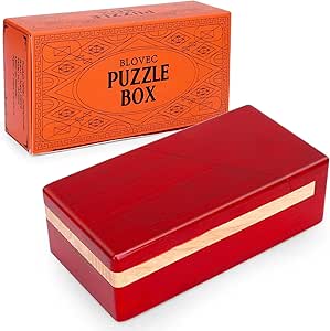 Blovec Puzzle Box Magic Box Wooden Special Mechanism Box for Secret Gift
