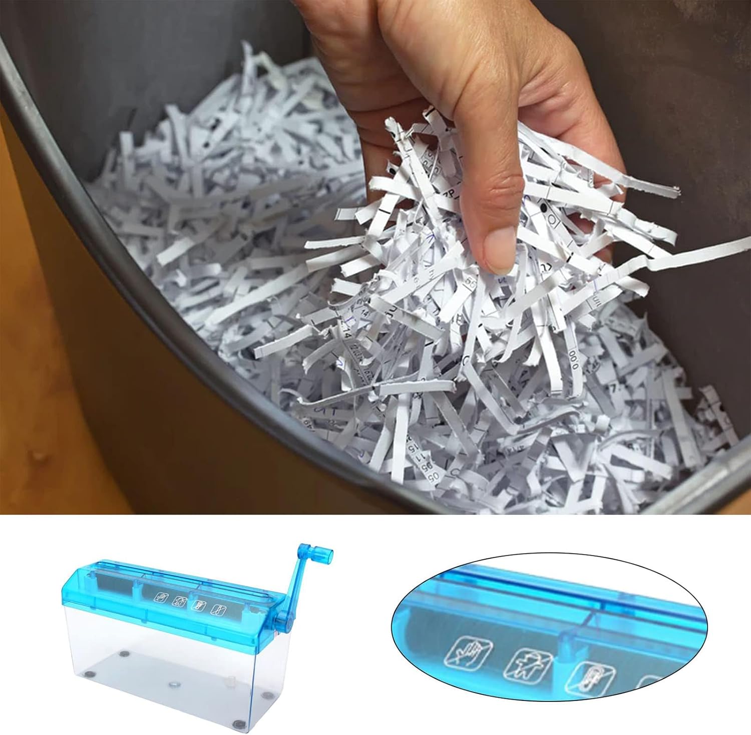Portable Manual Paper Shredders Small Handheld Paper Shredding Machine for Home Office School Home Desktop Stationery