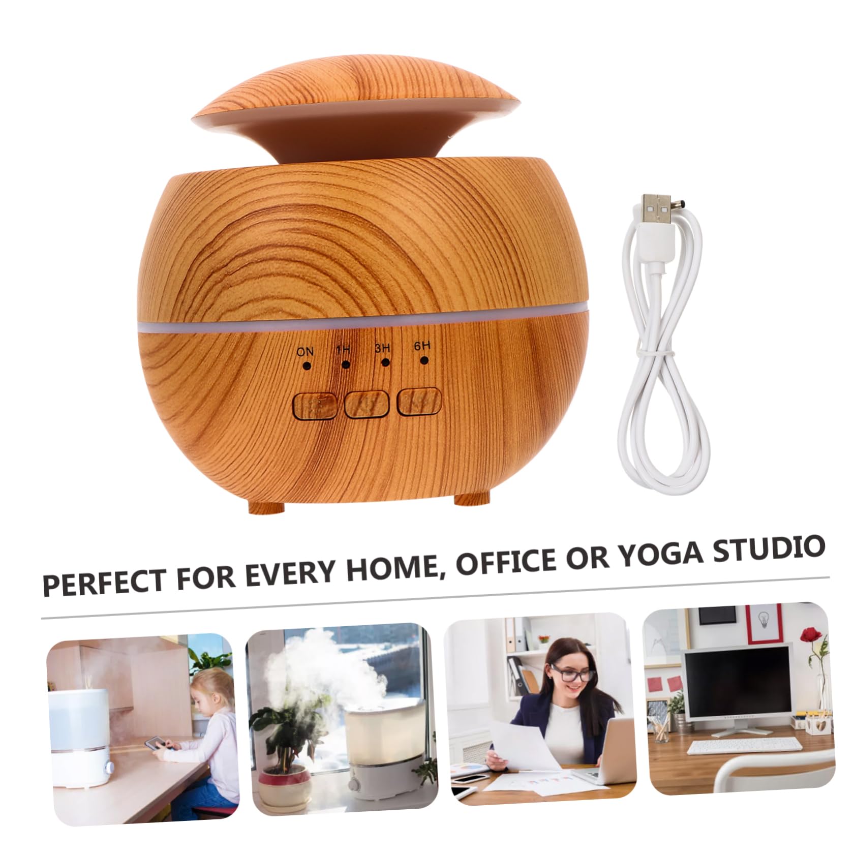 Umidificatore Aroma da 120ml in Pp Abs con Luce LED | Colore Arancia, per Casa e Yoga, Umidificazione e Purificazione Dell'aria