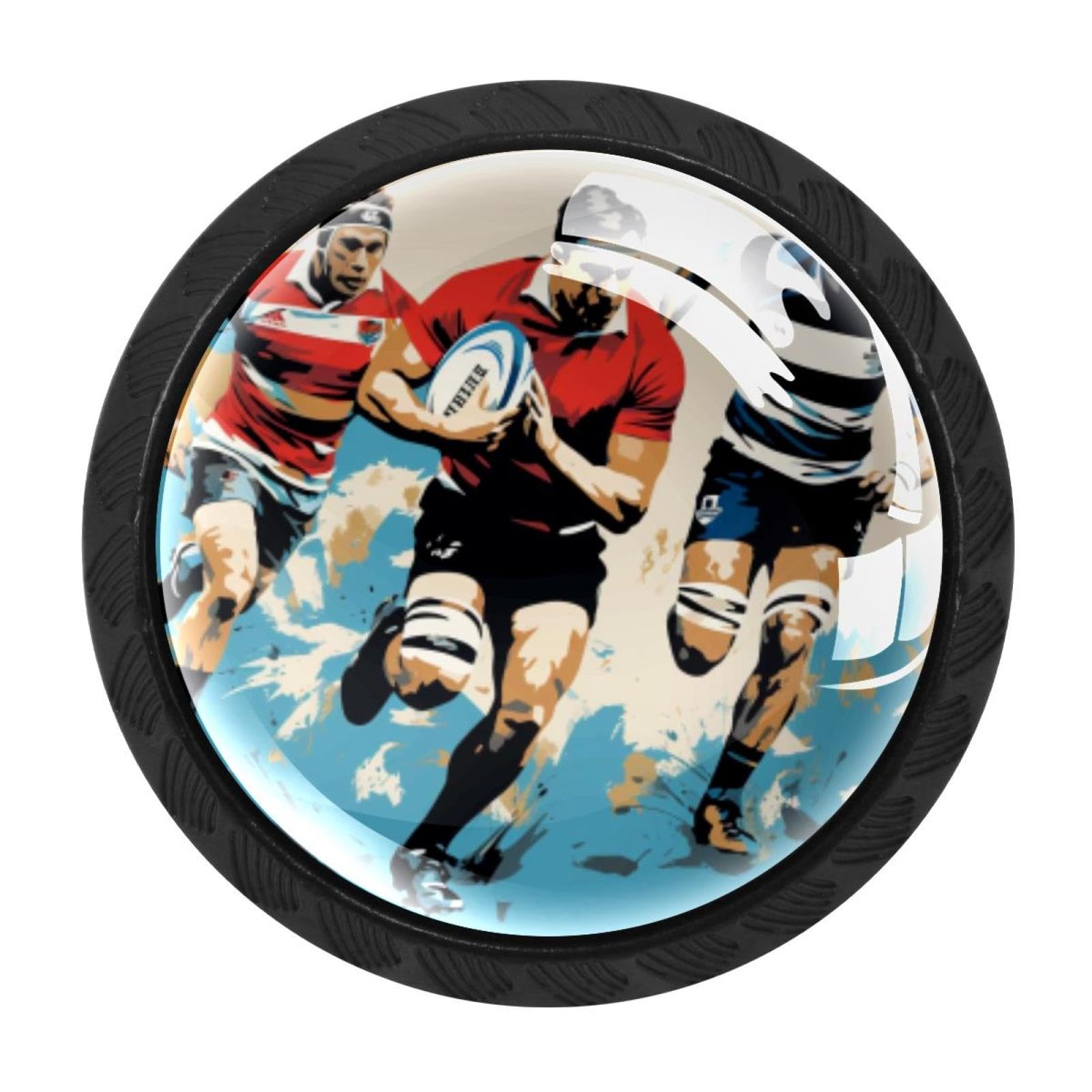 Chenzzzz Multicolored 03 4 Pack Black Rugby Football Cabinet Pulls Kitchen Cabinet Handles Ideal For Cabinet,Drawer,Cupboard And Wardrobe