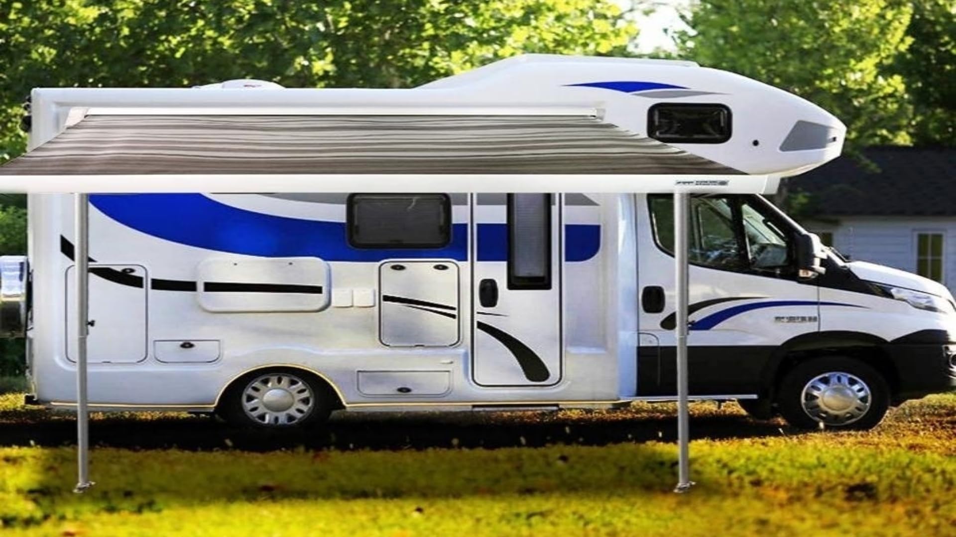 Toile pour auvent camping-car anti-UV et pluie vinyle gris foncé 5,2 m
