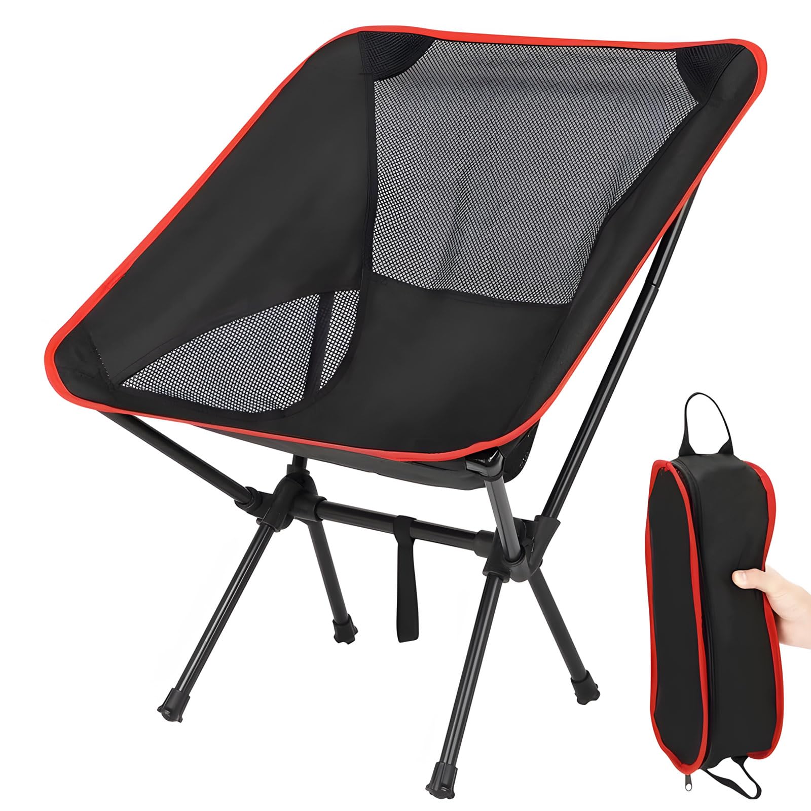 Thallike Ultralight Camping Chair, Portable Folding Backpacking Chair, Compact Camping Chair with Carry Bag for Outdoor Camp Hiking Backpack Beach Travel