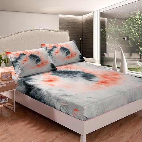 Miniatura 9 de Juego de sábanas de arcoíris tamaño Queen, juego de sábanas de caracoles para niños y niñas, sábanas degradadas degradadas, sábana bajera plana de