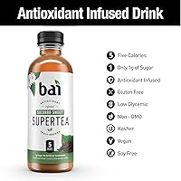 Vista 20 de Bai Té helado, Tanzania Lemon, superté con infusión de antioxidantes, elaborado con té real (té negro, té blanco), botellas de 18 onzas líquidas