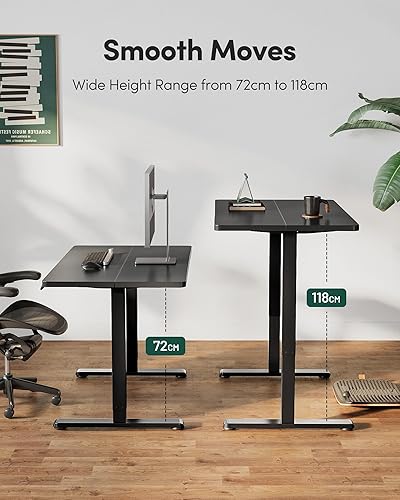 Miniatura 185 de FEZIBO - Escritorio eléctrico ajustable para trabajar sentado o de pie, 40 x 24 pulgadas, para oficina en casa, escritorio ergonómico para Negro