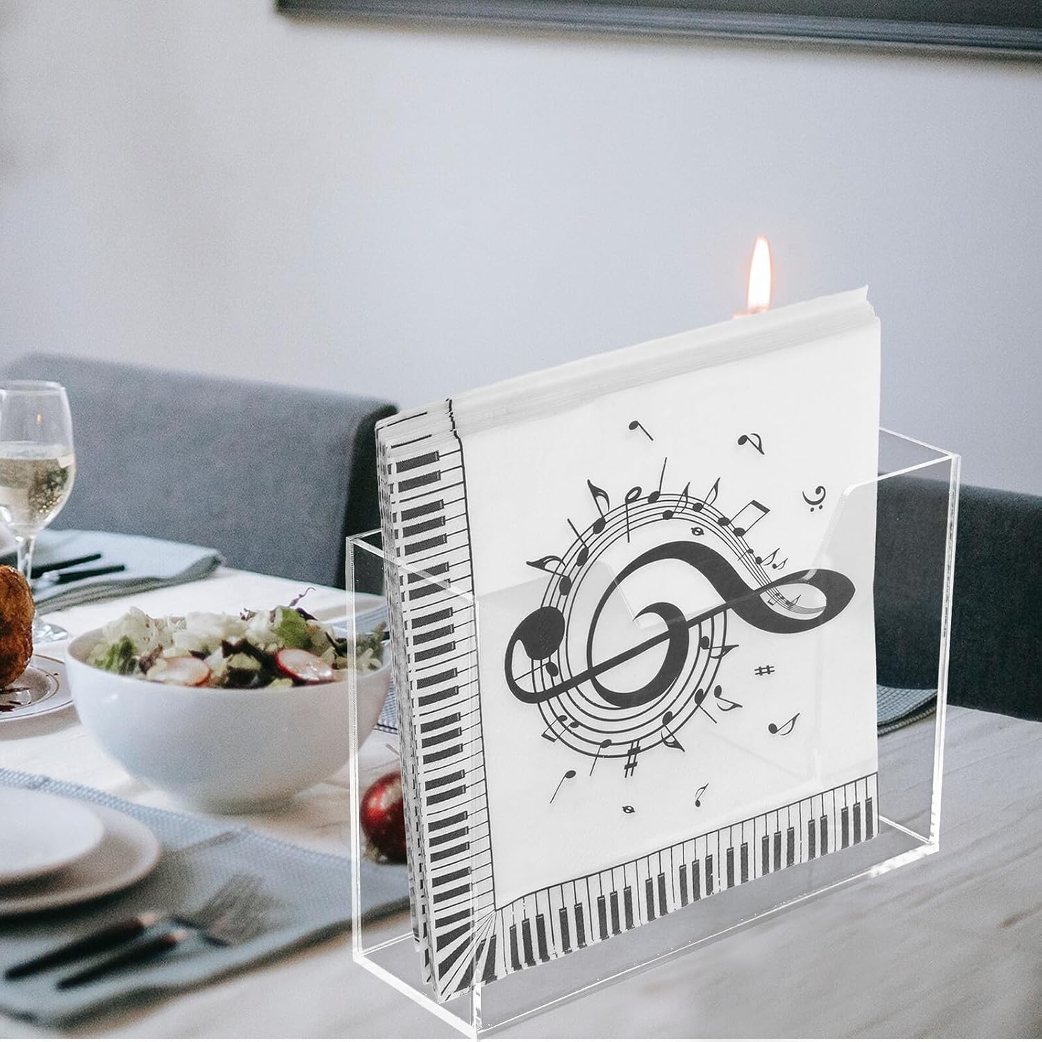 Acrylic Vertical Napkin Holder Tissue Stand for Dining Table Waterproof Paper Towel Dispenser Kitchen and Restaurant Tabletop Napkin Tray