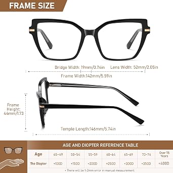 LKEYE Square Reading Glasses Women Cateye Blue Light Blocking Readers Stylish Spring Hinge Designer Trendy Eyewear LK6095