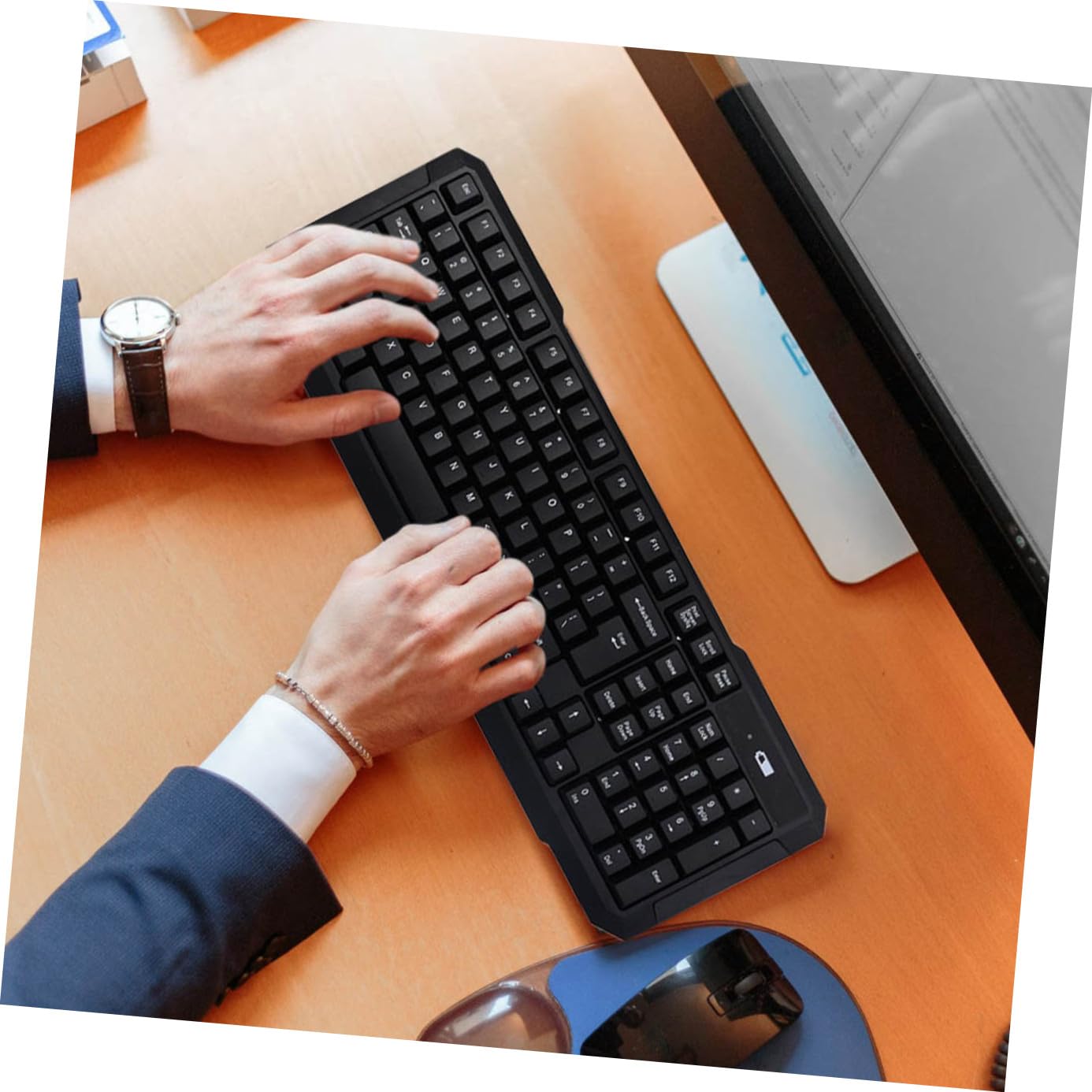 Combo Tastiera e Mouse Wireless 2.4g Nero in Abs per Ufficio
