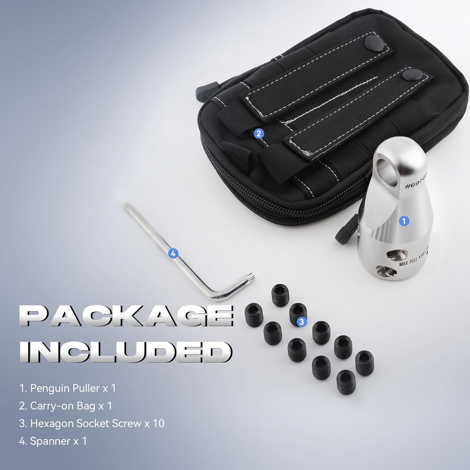 Penguin Puller Jr. Wire Pulling Attachment (69705)-Heavy Duty Electrical Cable Pulling Tool with 4,000 lbs Max Pull Strength for 2/0 to 4/0 Copper & Aluminum Wires