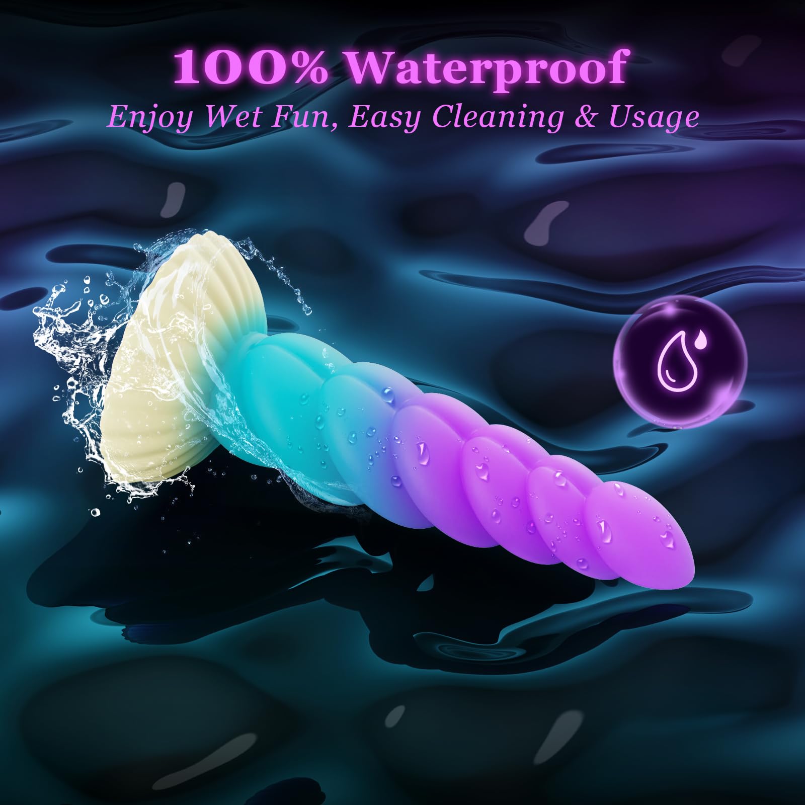 Monster Dildo Big Dildo,6 inch Suction Cup Dildos for Prostate & G Spot,Pink & Blue Soft Curved Fantasy Dildos with Ribbed,Unicorn Silicone Realistic Dildos Anal Sex Toy for Men Women Couples