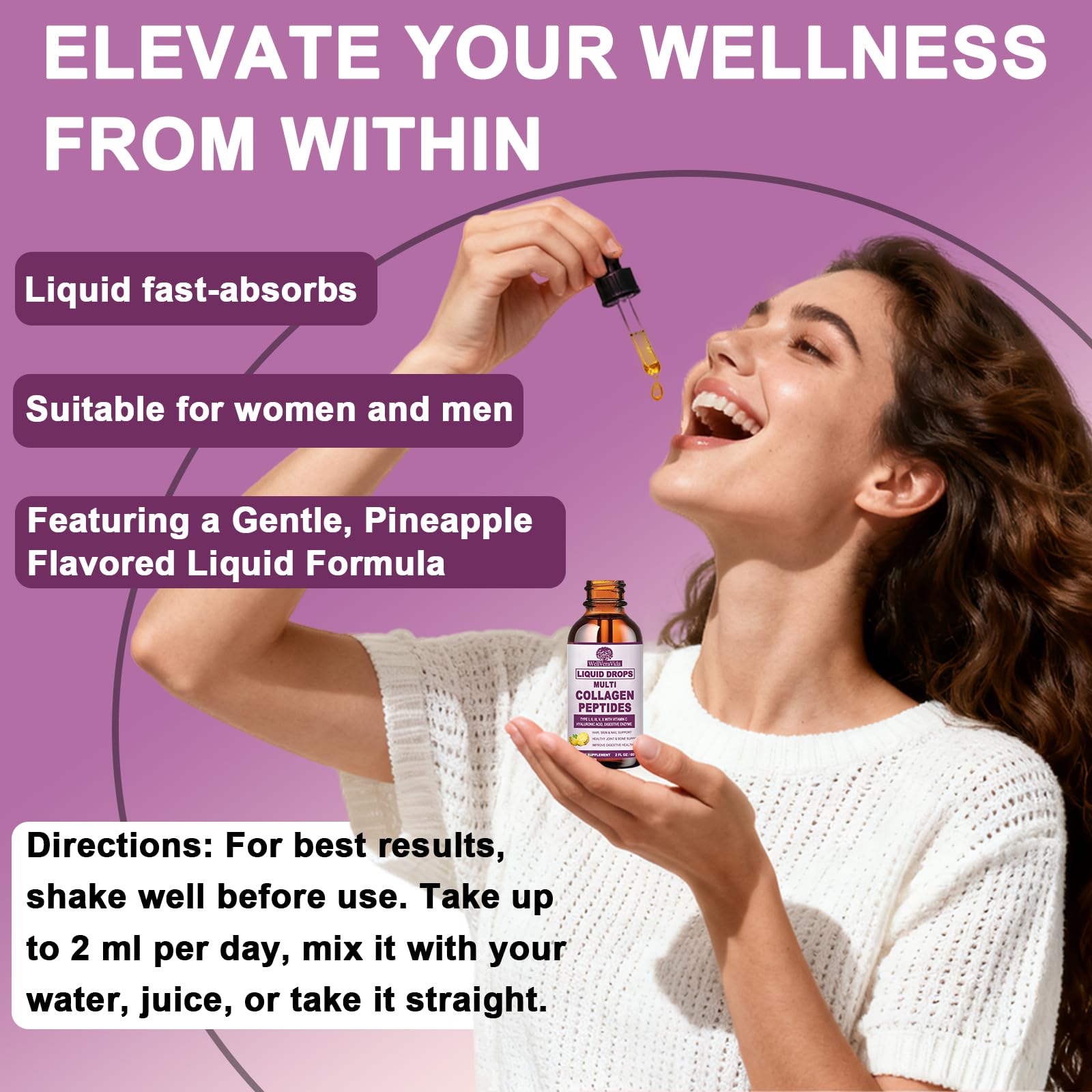 Liquid Collagen for Women & Men, Multi Hydrolyzed Collagen Peptides — Amazon image 6