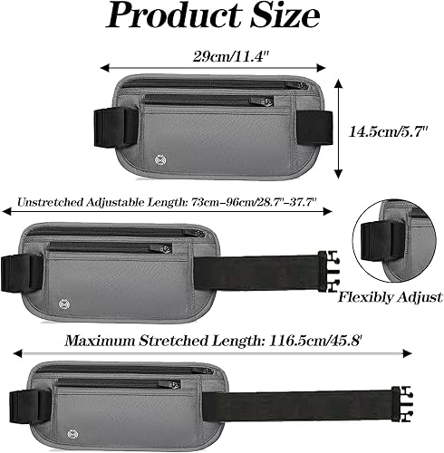 Miniatura 2 de Cinturón de dinero oculto, Gris, Gris