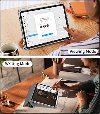 Case for iPad mini 7 2024 (A17 Pro)/ iPad mini 6 (2021), iPad 8.3-inch 7th/6th Generation Case, Trifold Stand Protective Slim Clear Back Cover with Pencil Holder, Brown Leopard