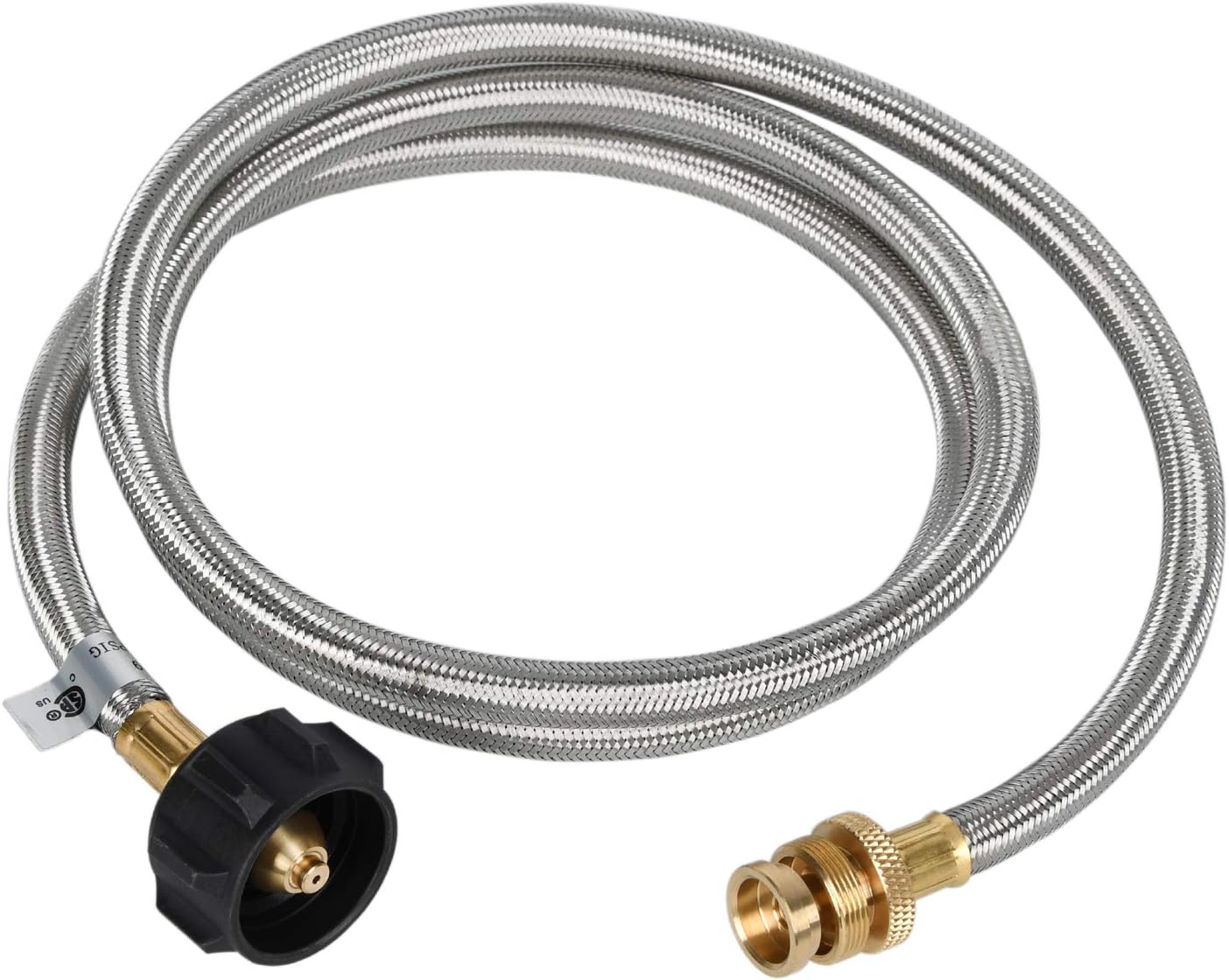 6 FT Stainless Steel Propane Braided Hose for Buddy Heaters, Coleman Stoves, Blackstone 17" 22" Tabletop Griddle, Char-Broil Portable Grills, Weber Q Grills - Converts 1 lb to 20 lb Cylinders.