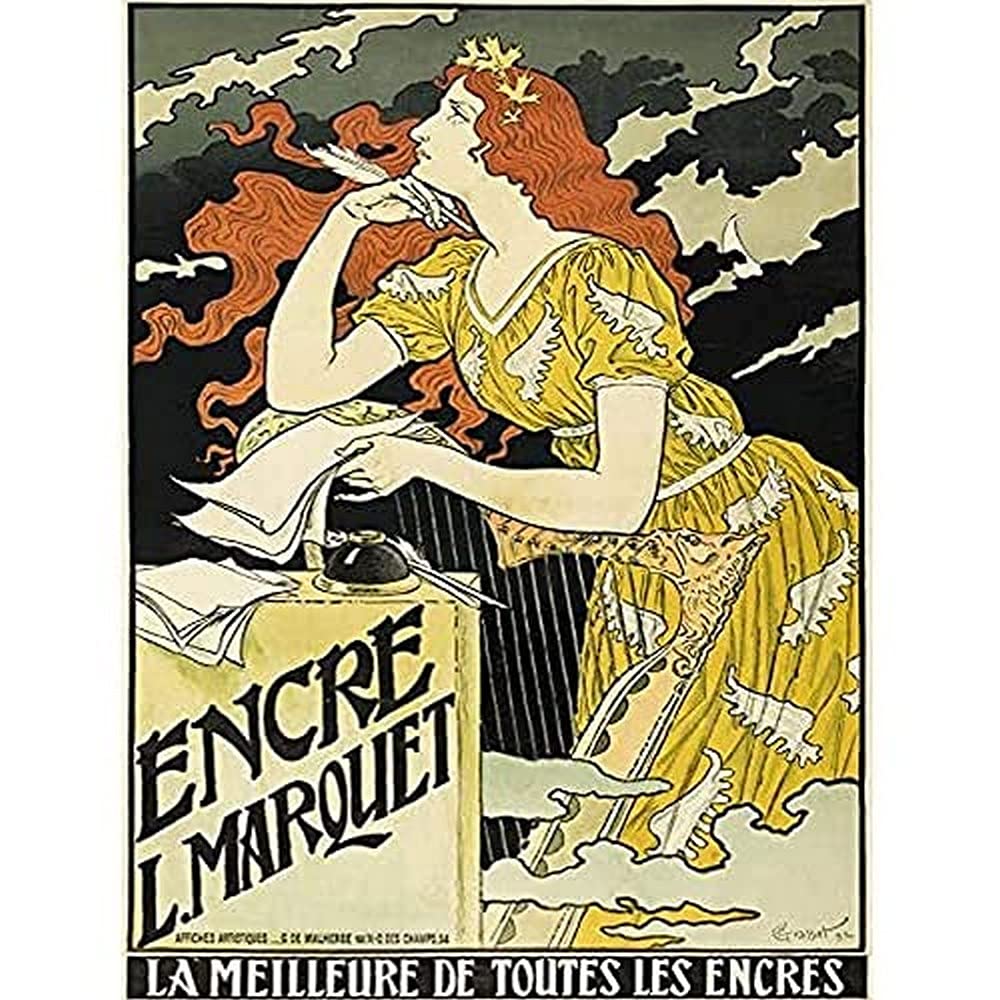 Grasset Marquet Ink Nouveau Vintage Advert Art Print Canvas Premium Wall Decor Poster Mural