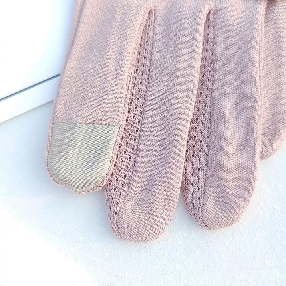 Women Sunscreen Short Sun Female Gloves ice Silk Lace Flower Driving of Thin Touch Screen Lady