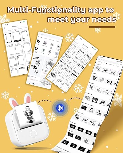 Miniatura 5 de Memoqueen Impresora de calcomanías con 3 rollos de papel T02 impresora térmica portátil máquina de fabricación de calcomanías para estudio regalo de