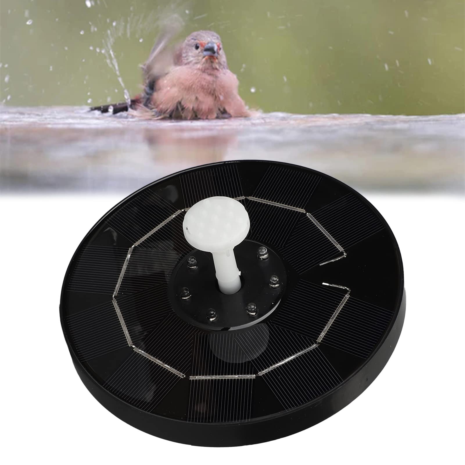 Fuente Solar para Estanque, Bomba 3.5W con Anillo LED RGB