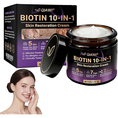 Qiawi Biotin 10-in-1 Skin Restoration Cream, 2026 New Professional Skin Treatment Cream for Removing and Repair, Moisturizer, Natural Collagen Lifting Serum for All Skin Types (1 Pack)