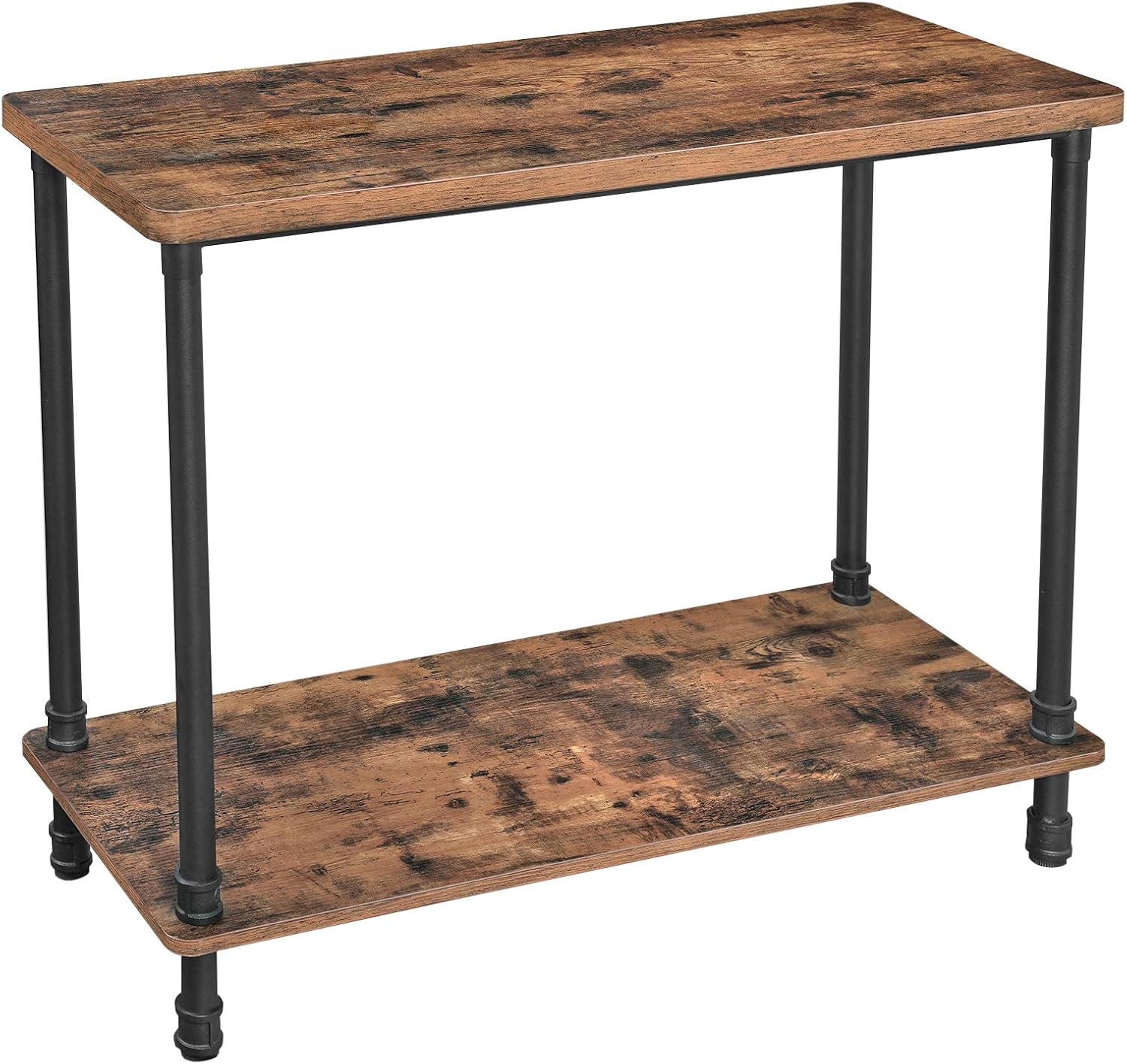 VASAGLE Industrial Console Table, Sofa Table with Iron Pipe Legs and 1.2 Inches Thick Table Top, Accent Table for Hallway, Entryway, Living Room, Rustic Brown LNT82X