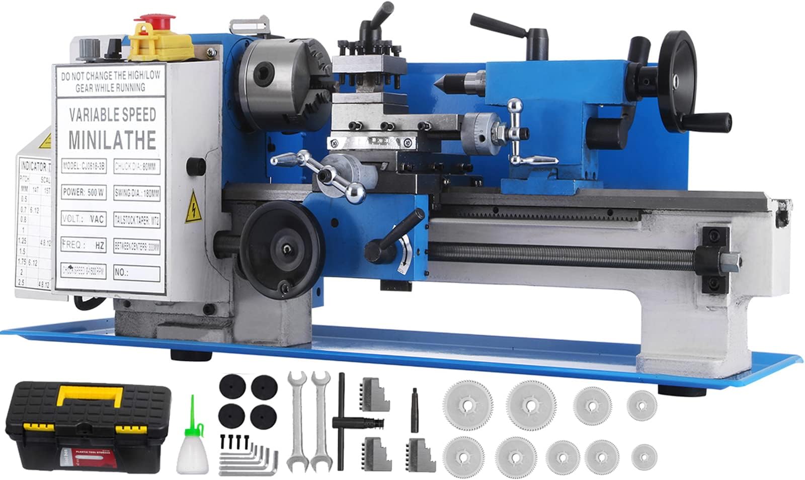 Vevor Metal Lathe 7 x 12 Inch, Precision Mini Metal Lathe 2250 RPM 550W Variable Speed, Mini Lathe Precision Bench Top Metal Working Lathe for Various Types of Metal Turning : Tools & Home Improvement