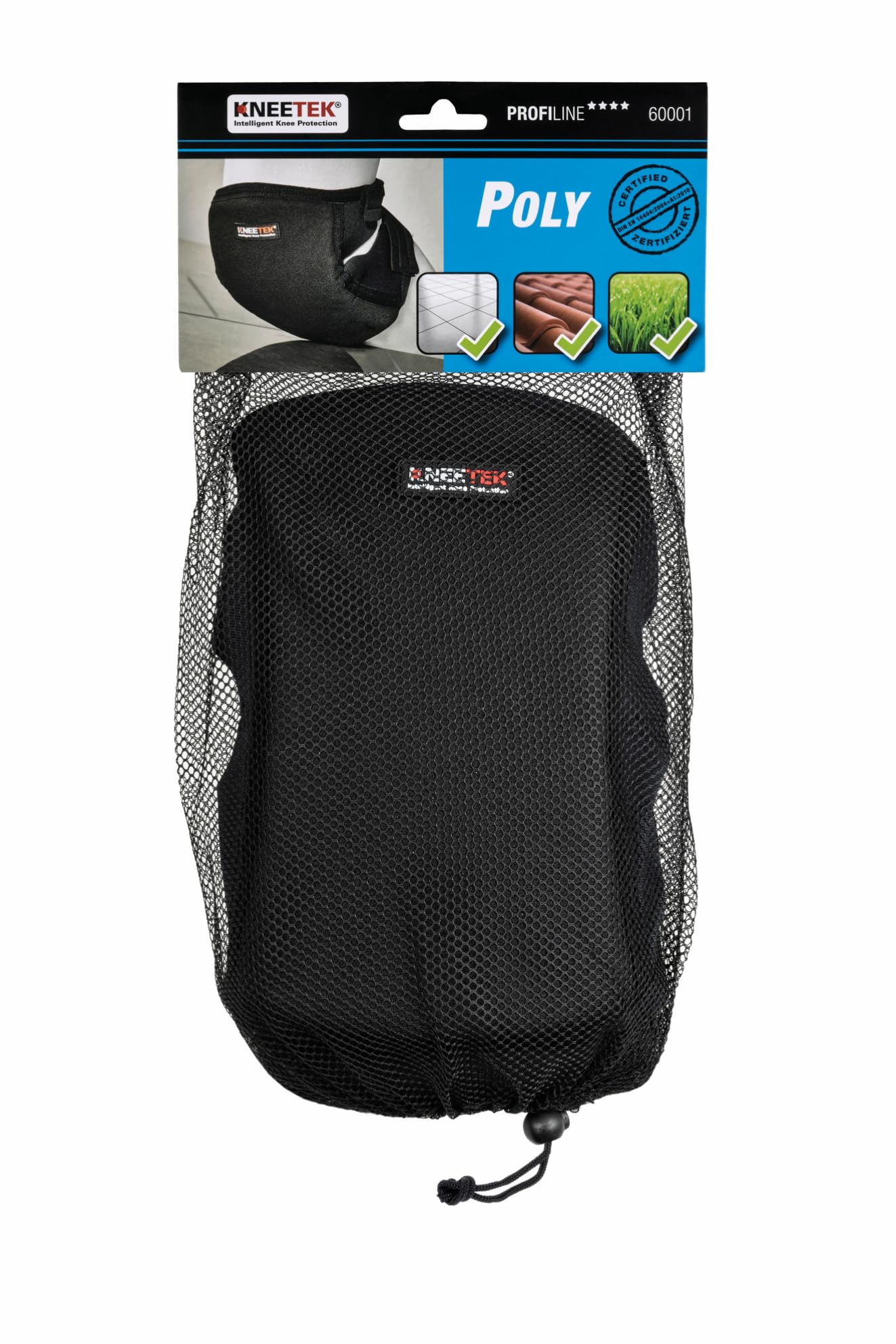 Paire de genouillères professionnelle avec revêtement en pU kNEETEK antidérapant polyester lavable en machine