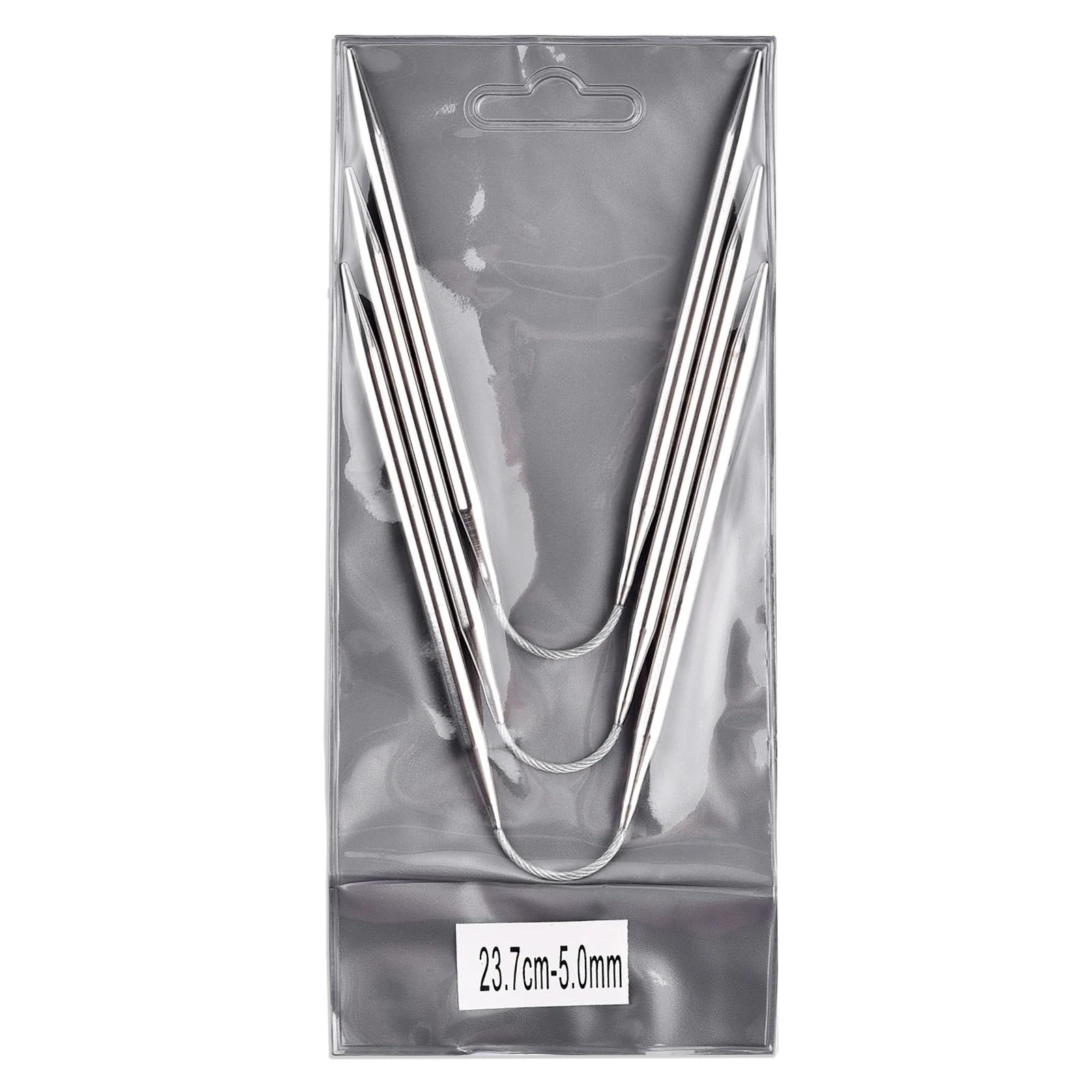 Knitting Needles Circular Knit Needles 3pcs Knitting Metal Cable Set for Sleeves Socks Accessories(5mm)