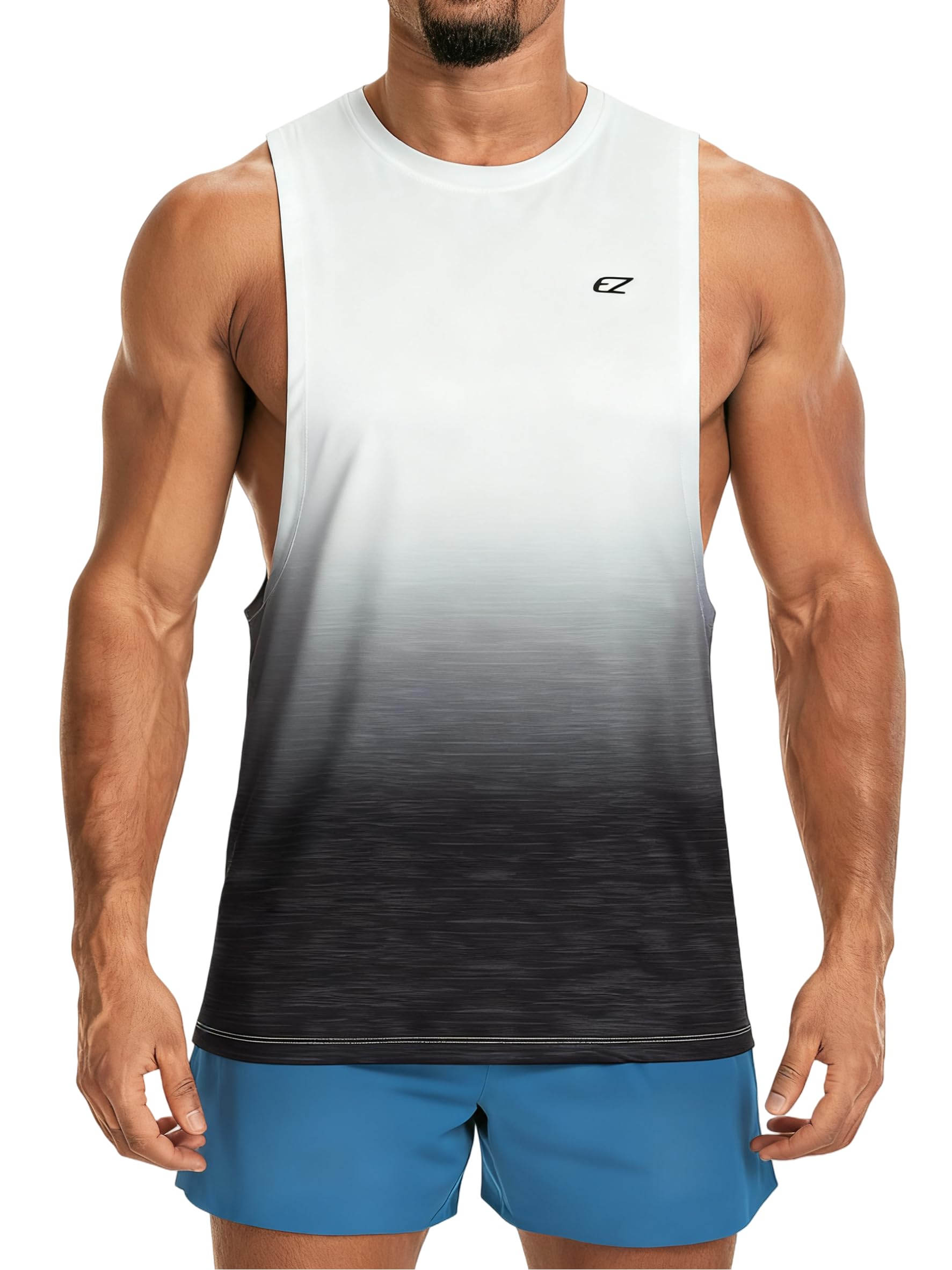 EZRUN Men's Tank Tops Swim Beach Sleeveless Shirt Quick Dry Gym Workout Stringer Muscle Tshirts Big and Tall