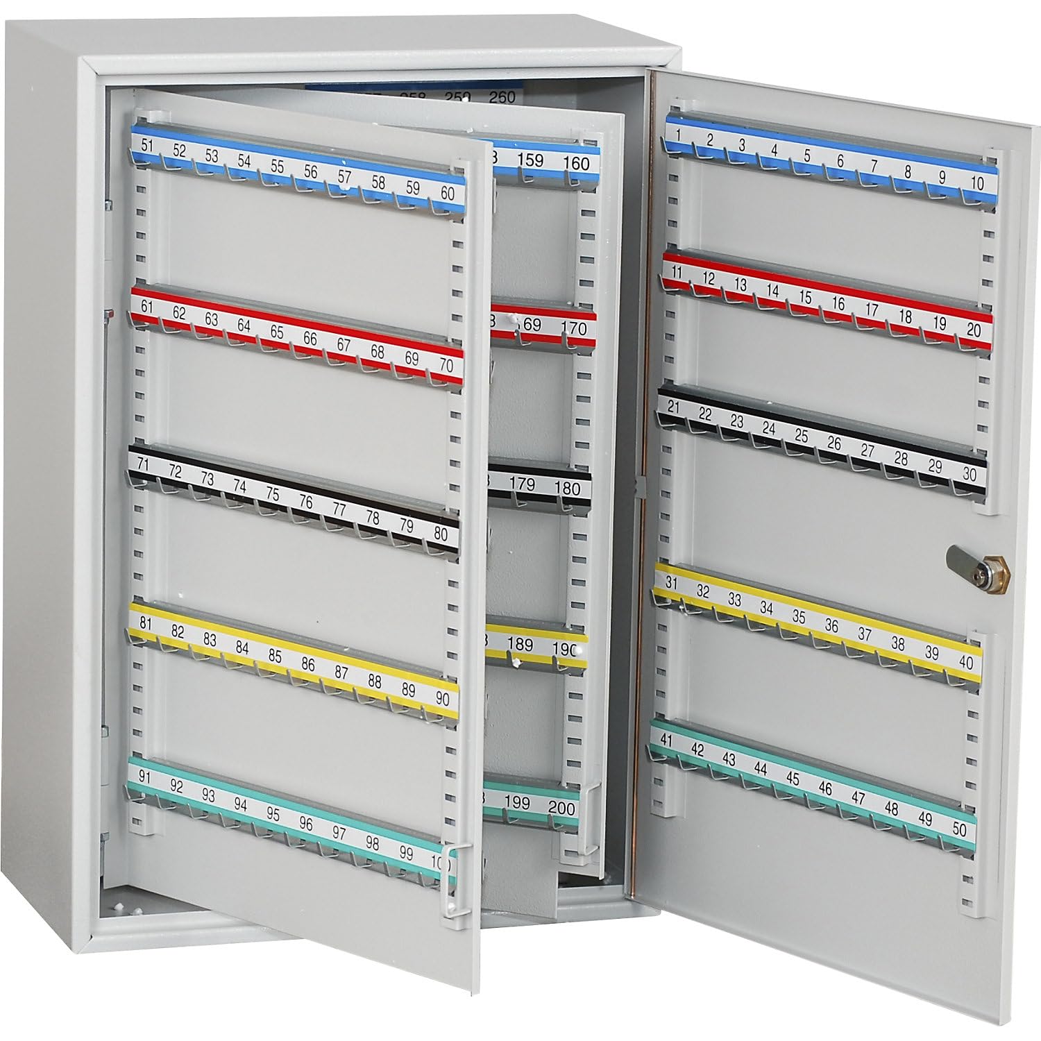 Armario para llaves de 300 ganchos gris luminoso QUIPO de 55x38 cm