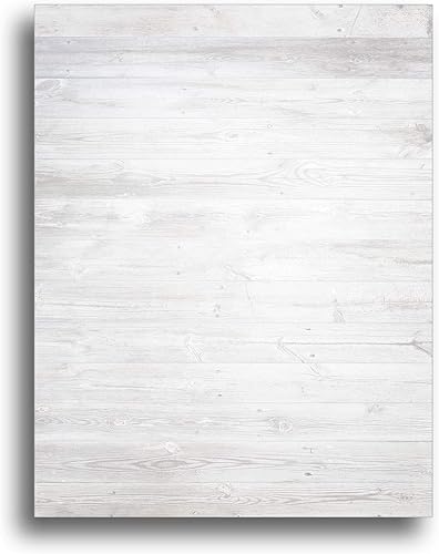 Miniatura 2 de Papel estacionario de fondo de madera blanca (40 hojas con sobres)