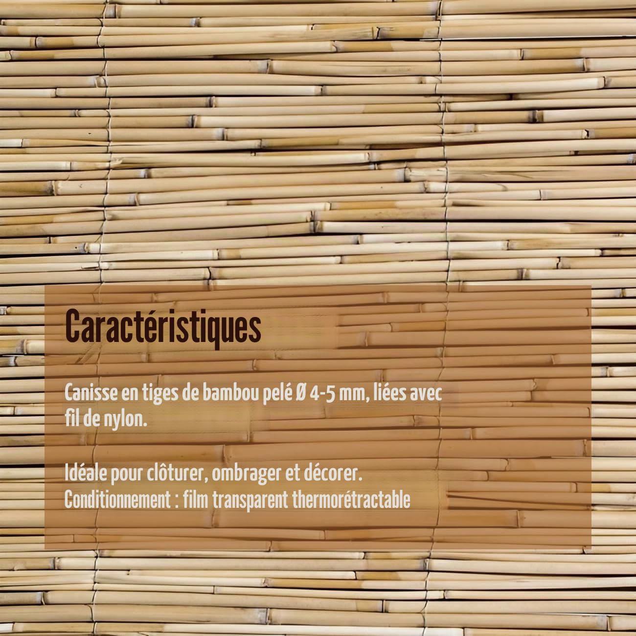 ESTO Canisse En Bambou Naturel Pour Extérieur, Clôture Décorative En Bambou Baril Bambou, Filet Franges Privacy (1,5 x 5 mètres)