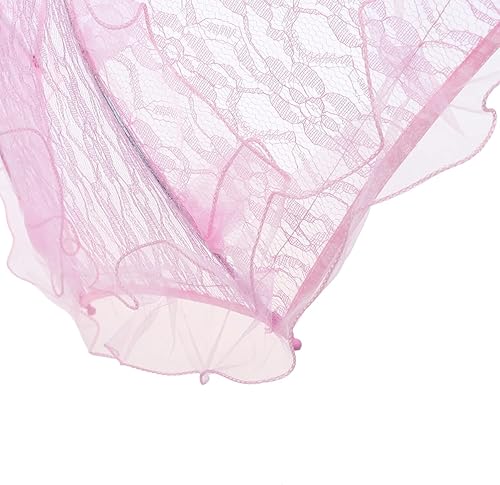 Miniatura 3 de Amosfun Sombrilla de encaje rosa Vintage Boda nupcial paraguas hecho a mano flores bordado paraguas para novia novia foto dama traje 1920s fiesta
