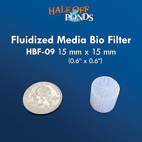 Miniatura 3 de HALF OFF PONDS Medios fluidizados MBBR 15mm x 15mm (0.6" x 0.6") Bio Filtro, 1 pie cúbico de medios de filtración biológica - HBF-09-1CF
