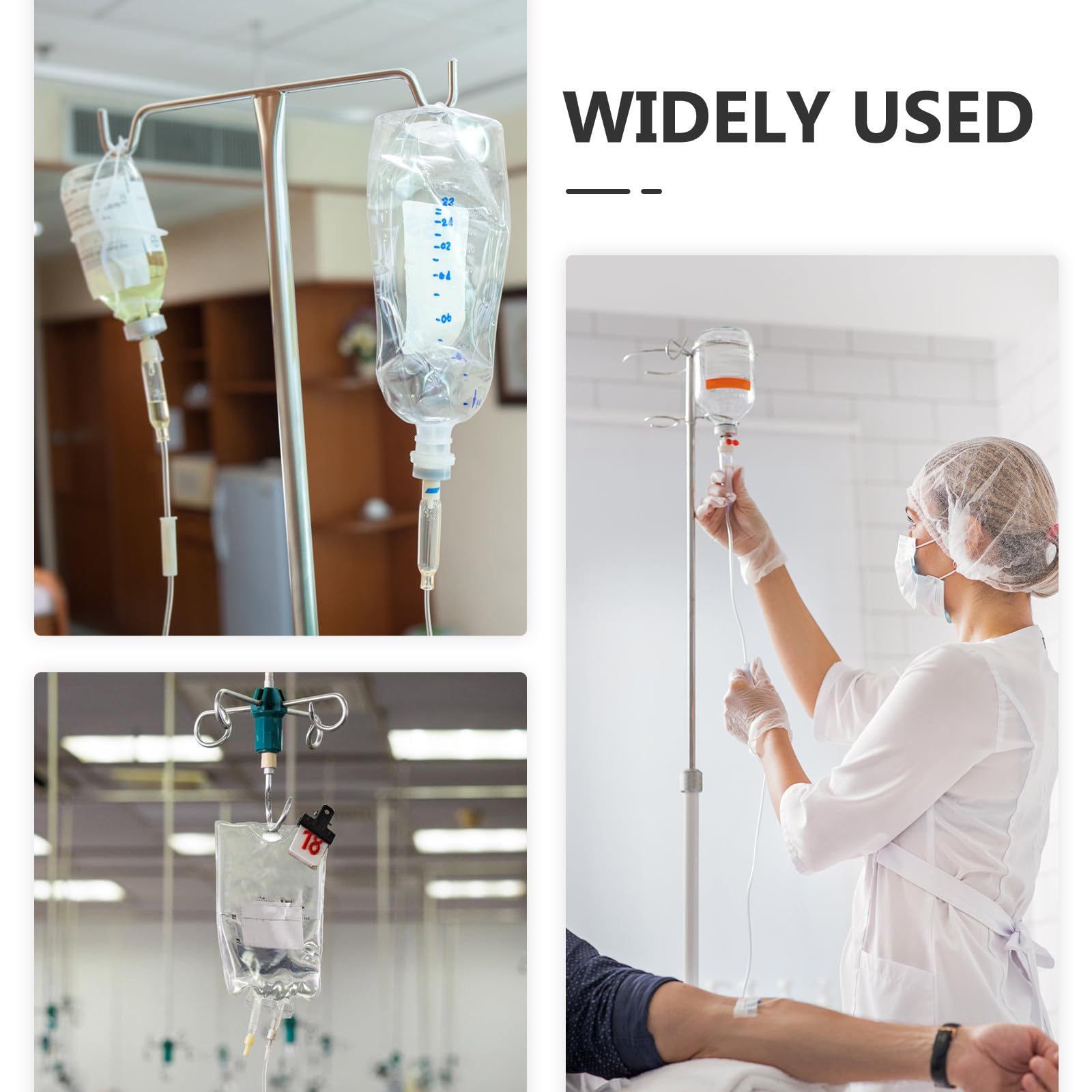 GANAZONO Asta per Flebo Economica Ganci in Plastica Abs Blu, Facile da Installare e Resistente, Accessori Portatili per Supporto Flebo in Clinica