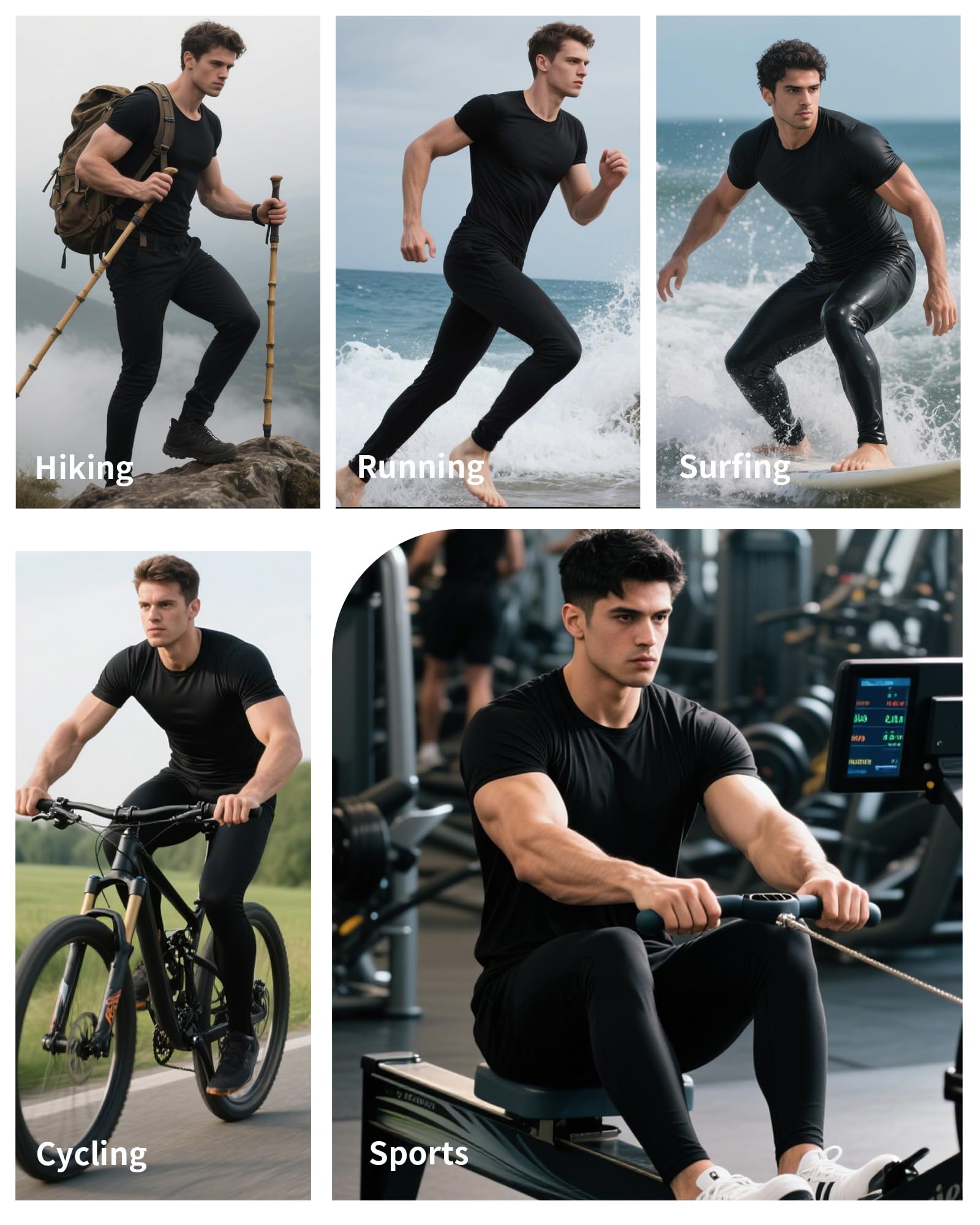 Yuerlian Collant de compression anti-humidité pour homme