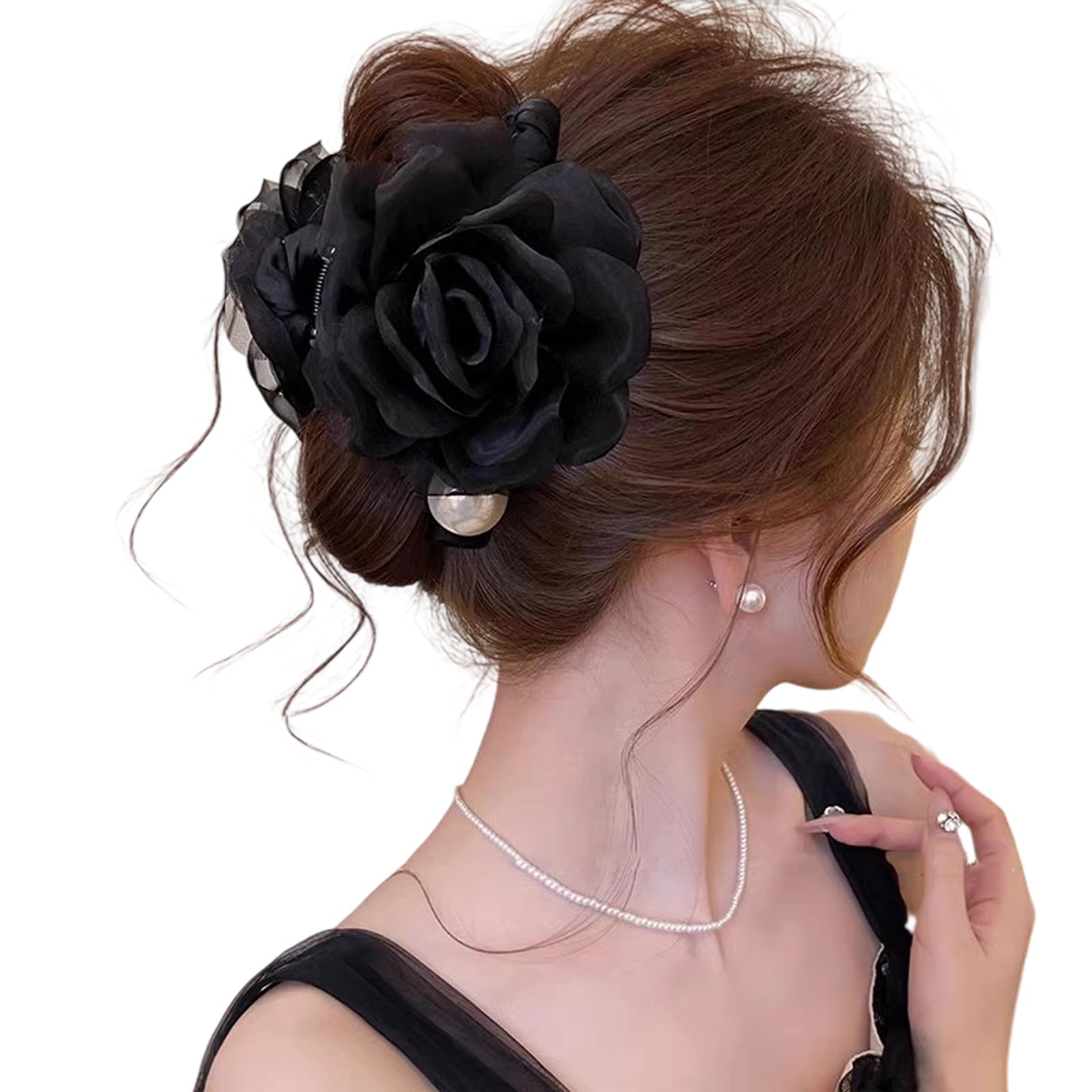 MICFENY Trendy Flower Hair Clip Strong Clasp For Long Hair Smooth Clip Lightweight Everyday Use