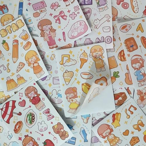 Miniatura 5 de Kawaii Washi - Juego de calcomanías (50 hojas), postre dulce, fruta, plantas, papelería, gelatina, pastel de gelatina, calcomanías de alimentos para