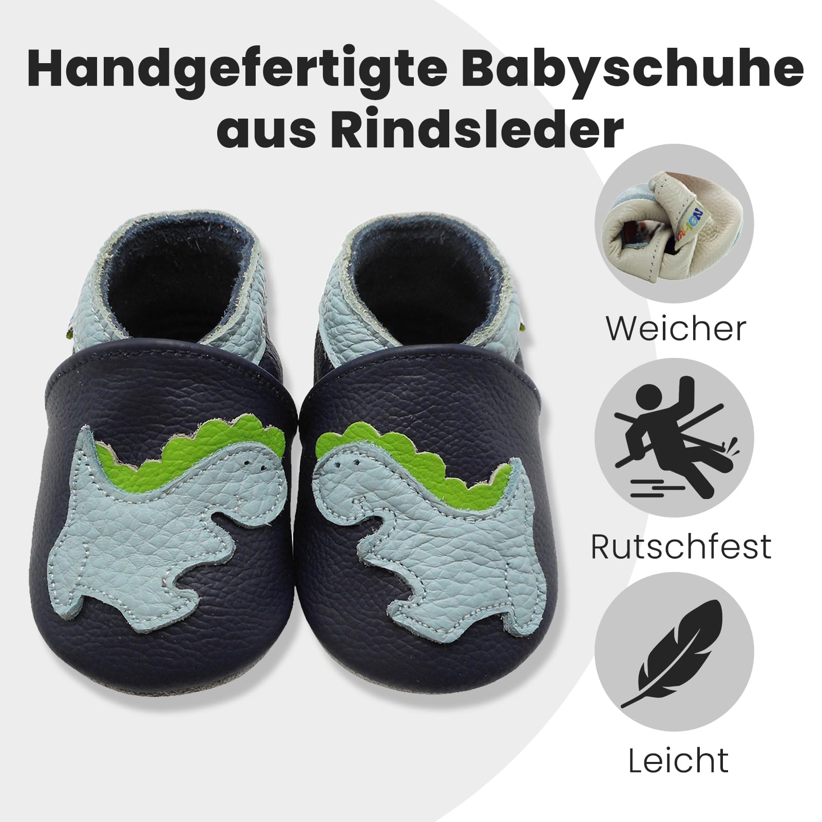YALION Chłopce buty do raczkowania dla dziewczynek i małych dzieci, miękka skóra, buty do nauki chodzenia, kapcie dla niemowląt z zamszowymi podeszwami, różne style
