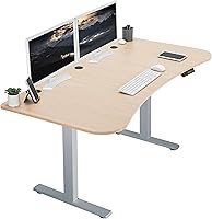 Vista 130 de VIVO DESK-KIT-1B7N-36 - Escritorio eléctrico de pie rústico de 71 x 36 pulgadas, ajuste de altura de memoria, serie 1B, marco negro con parte