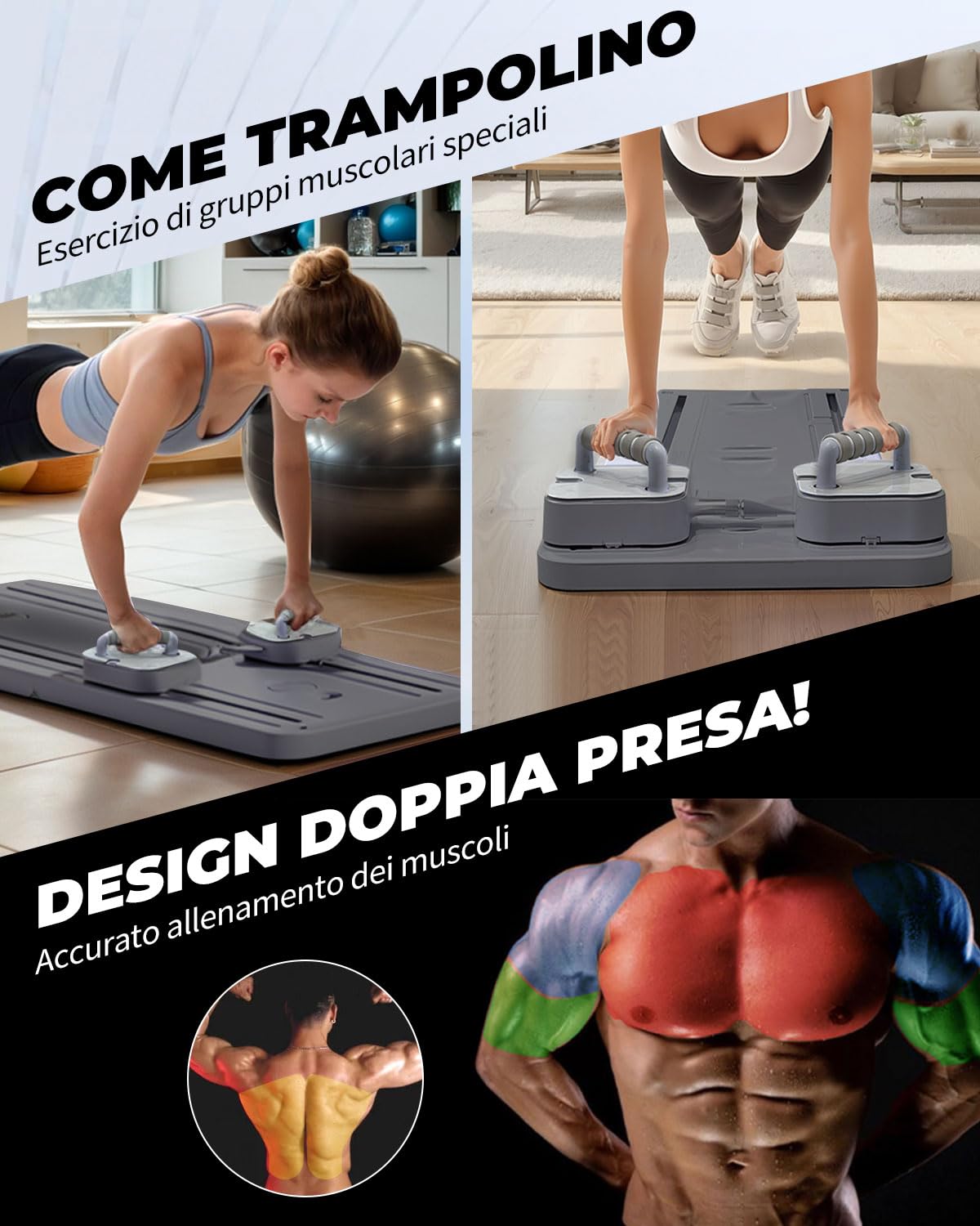 Tavola Pilates Reformer Multifunzione per Casa con Timer Integrato - Attrezzo per Allenamento Completo di Core, Addominali e Corpo Intero - Design Pieghevole e Antiscivolo per Uomini e Donne